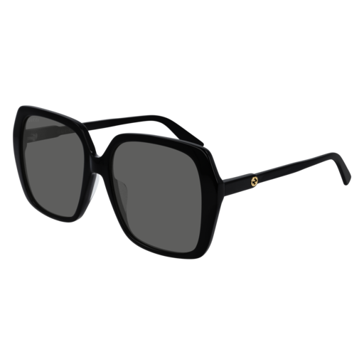 Gucci GG0533SA 001 Square Sunglasses - Black/Grey GUCCI GG0533SA 001 Square Black Shiny Black Grey Women main image 2
