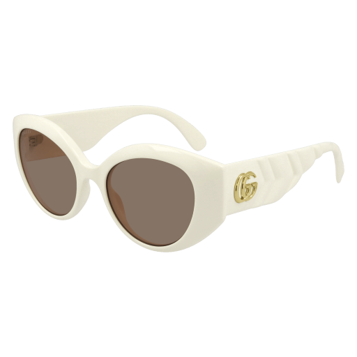 Gucci GG0809S 002 Cat Eye Sunglasses - Ivory / Brown Gucci Sunglasses GG0809S 002 Ivory-Gold/Brown 52-19-145mm  main image 2