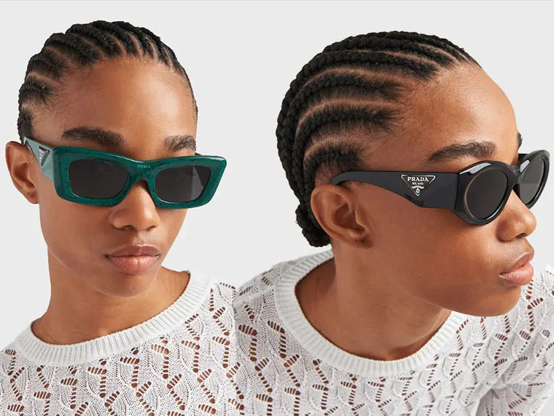 Square acetate sunglasses in white - Prada | Mytheresa