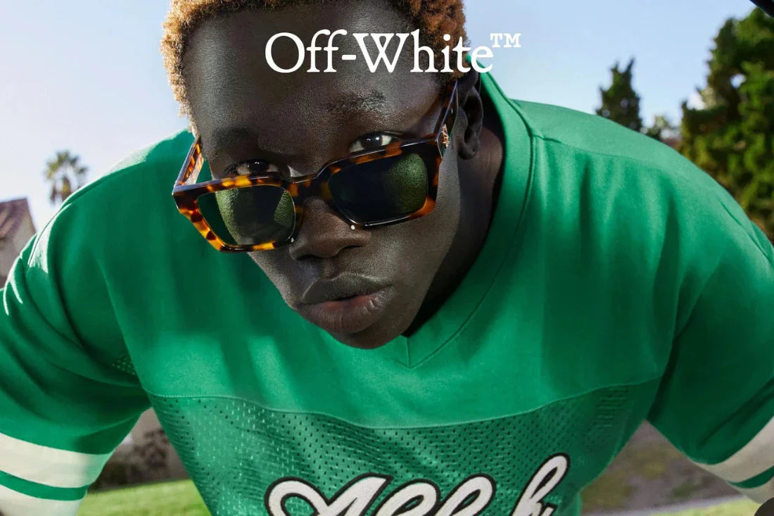 Green and white sunglasses on sale