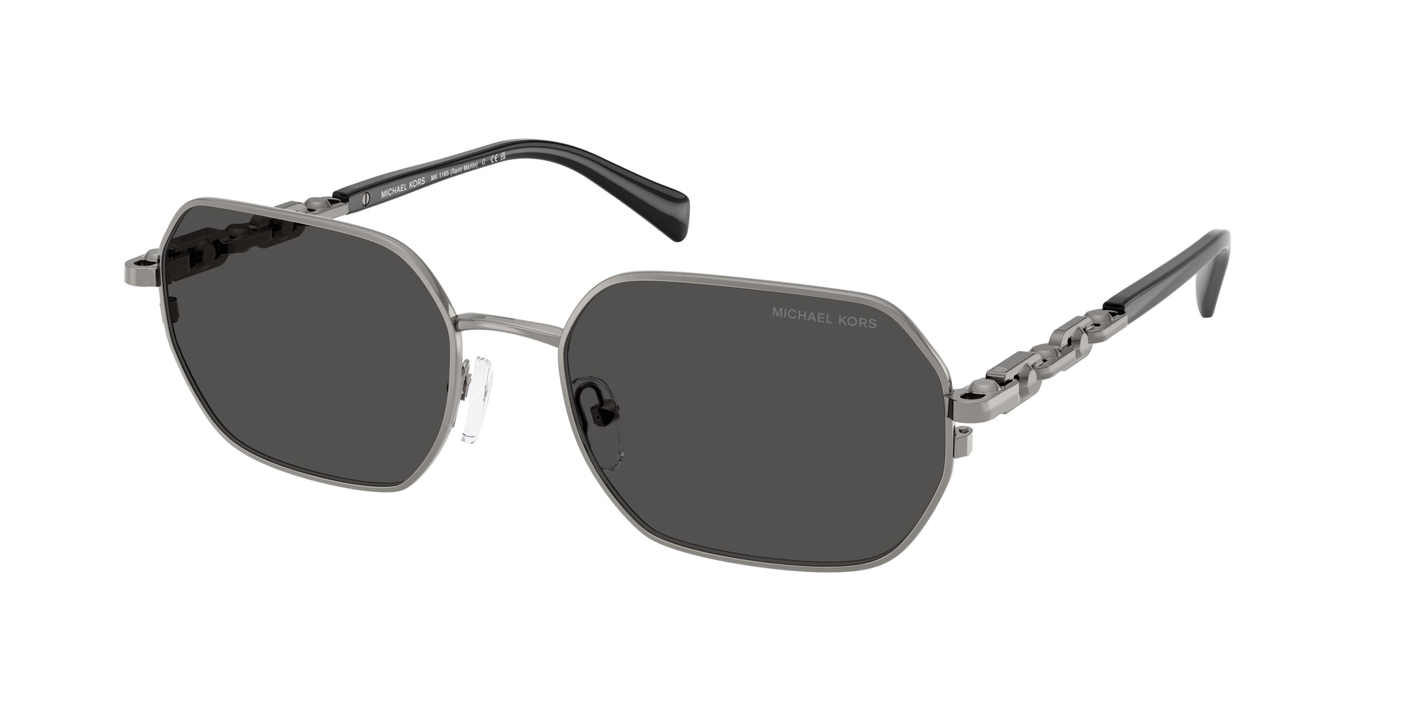 Michael Kors Saint MK1165 100287 Gunmetal Shiny Sunglasses for Men