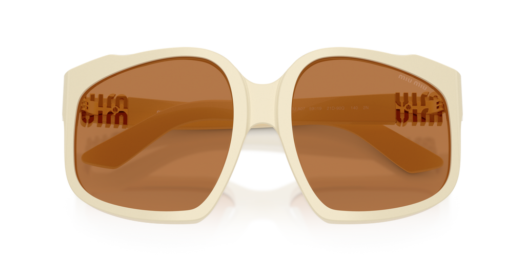 Miu Miu MU A07S 21D90Q White Milk Sunglasses for Woman - LookerOnline