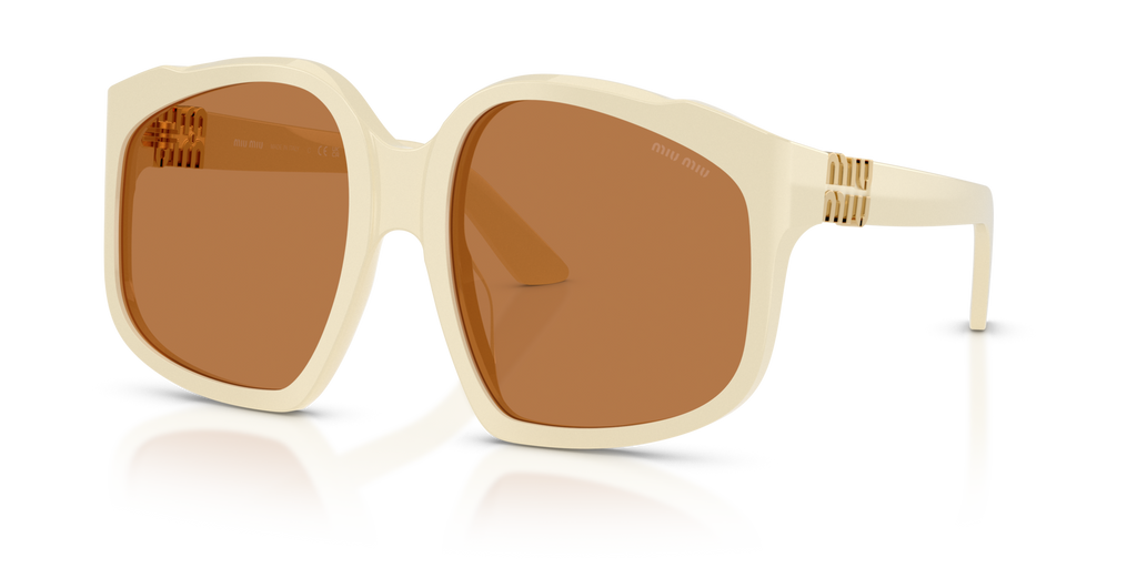 Miu Miu MU A07S 21D90Q White Milk Sunglasses for Woman - LookerOnline