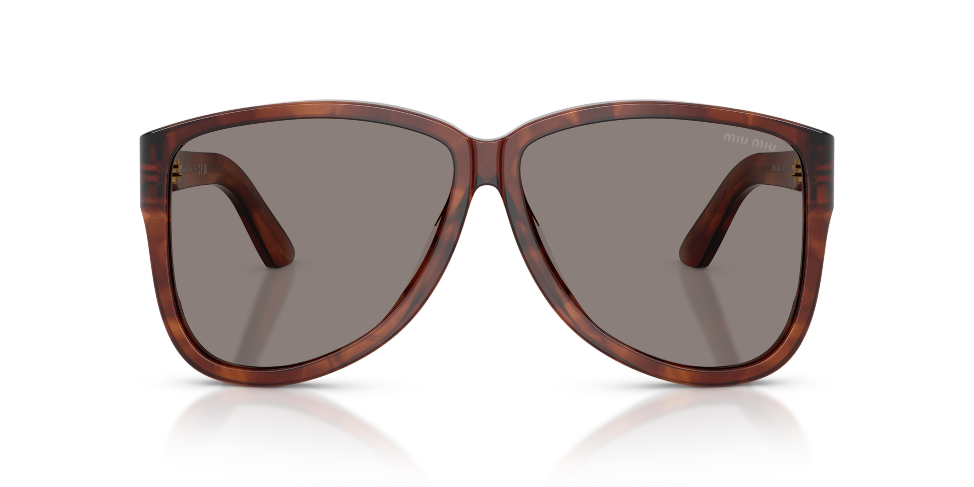 miu miu striped tobacco glasses Oval Sunglasses in Havana Honey color and 52 Miu Miu Eyewear Women's 11WS