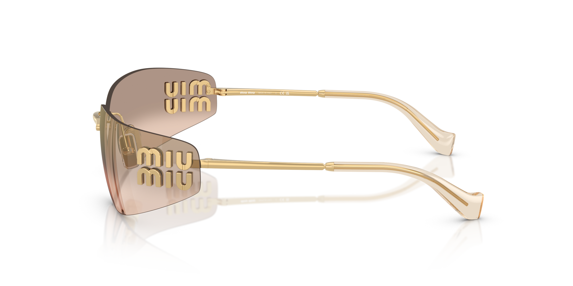 Miu Miu MU A51S 5AK20P Gold Sunglasses for Woman - LookerOnline Miu Miu MU A51S 5AK20P Gold Sunglasses for Woman - LookerOnline