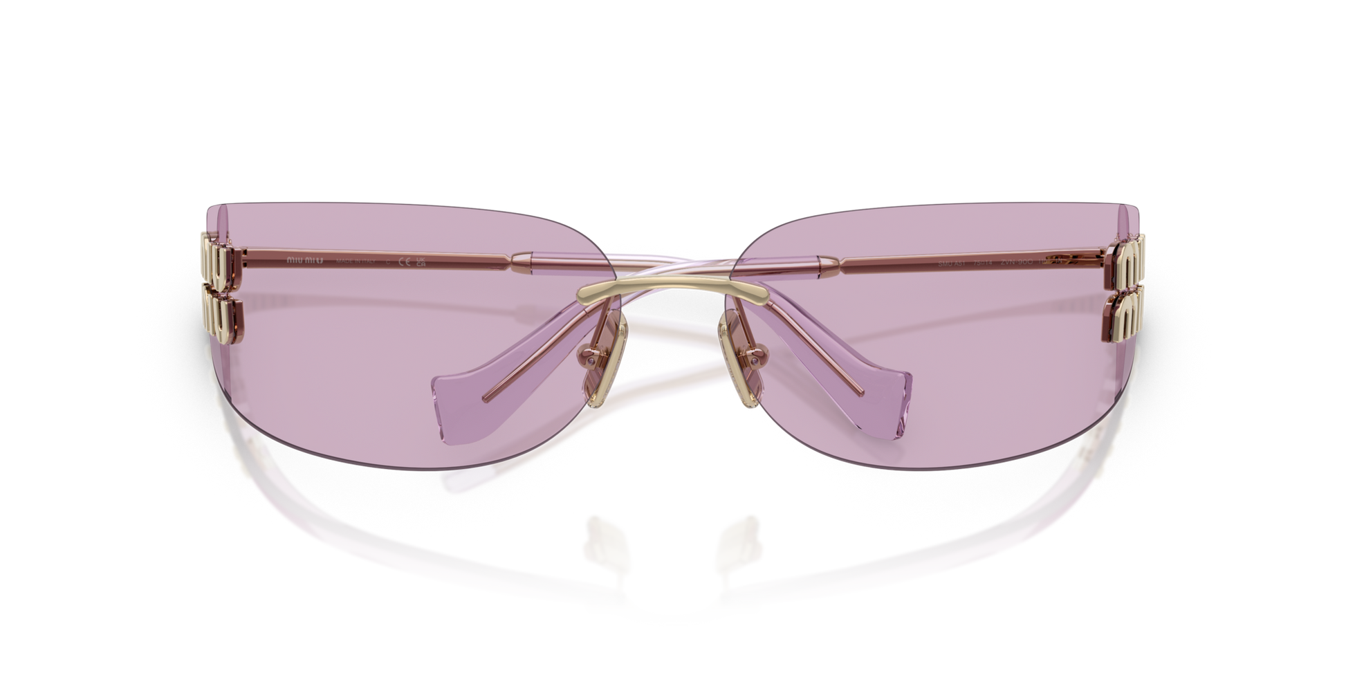 Miu Miu MU A51S ZVN90O Pale Gold Sunglasses for Woman - LookerOnline Miu Miu MU A51S ZVN90O Pale Gold Sunglasses for Woman - LookerOnline