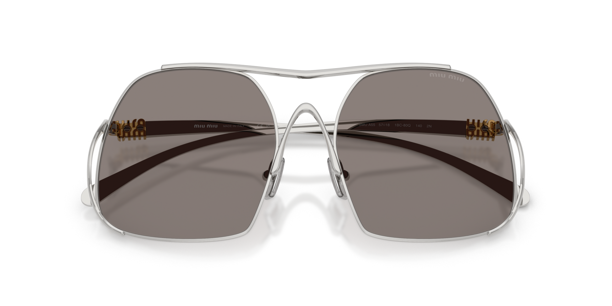 Miu Miu MU A55S 1BC80Q Silver Sunglasses for Woman Miu Miu MU A55S 1BC80Q Silver Sunglasses for Woman