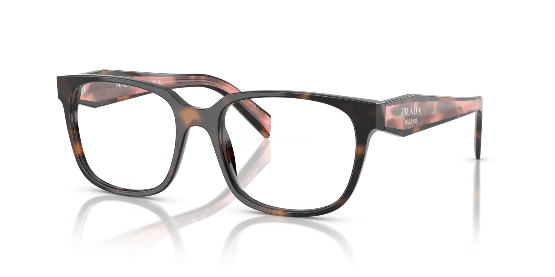 Prada PR 17ZV 23A1O1 Eyeglasses Mauve Tortoise for Woman
