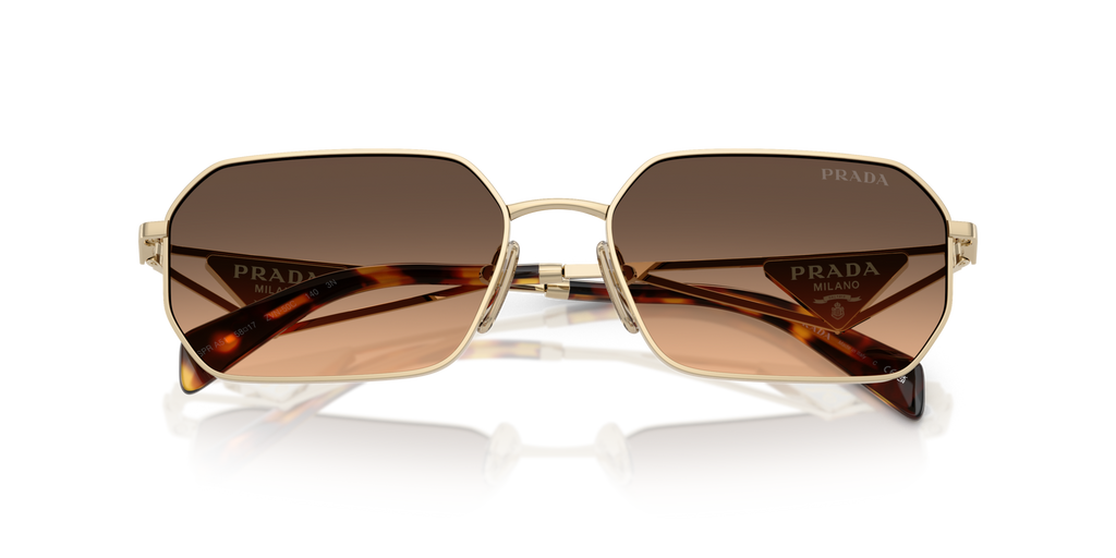 ま*ん様 Prada サングラス Prada PR A51S ZVN50C Sunglasses Pale Gold for Woman - LookerOnline