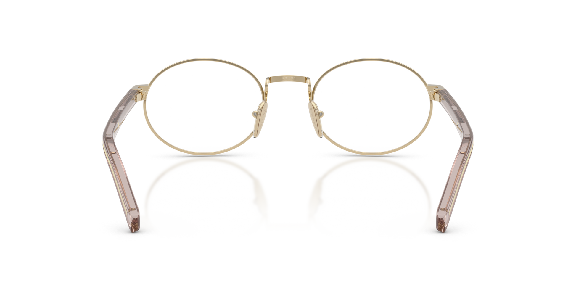 Prada PR B55V ZVN1O1 Eyeglasses Pale Gold for Woman Prada PR B55V ZVN1O1 Eyeglasses Pale Gold for Woman