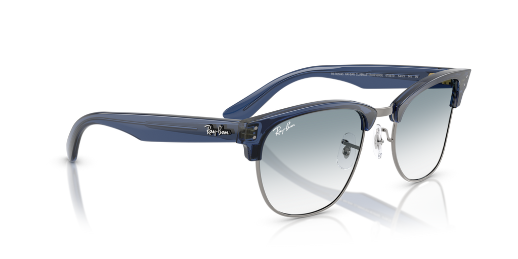 Ray Ban Clubmaster Reverse Sunglasses 670879 Transparent Navy Blue On Gunmetal