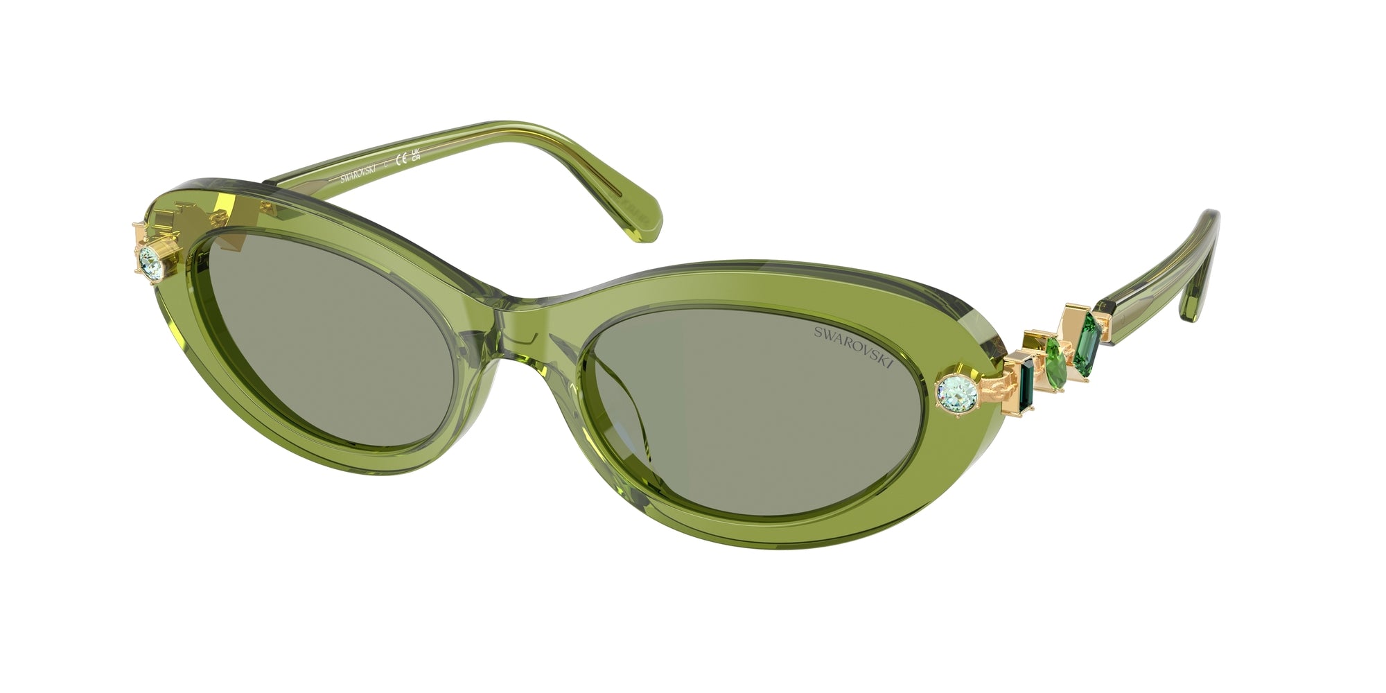 Swarovski SK6042 3002/2 Transparent Green Sunglasses for Woman