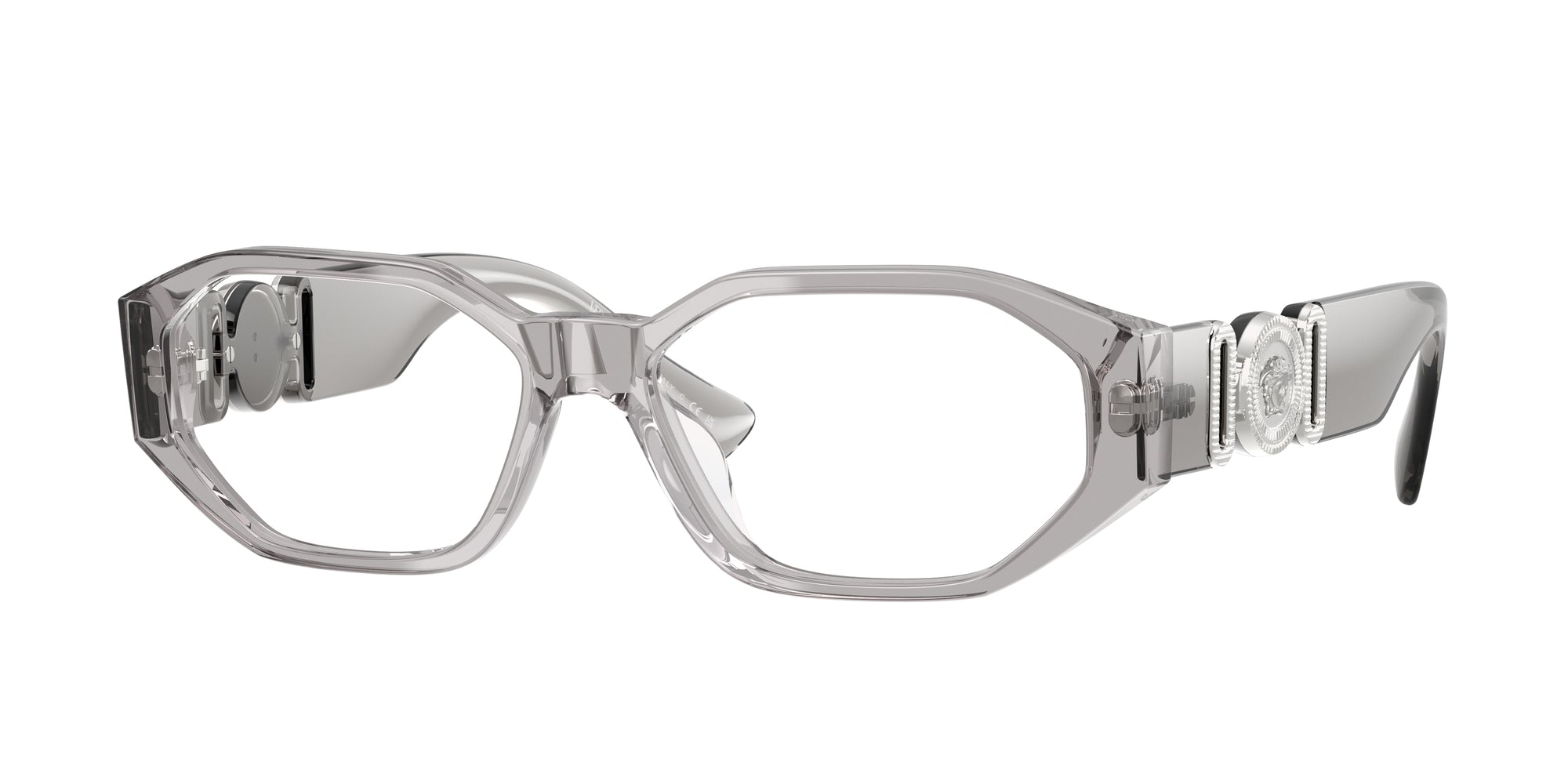 Versace VE3320U 593 Grey Transparent Eyeglasses for Man - LookerOnline