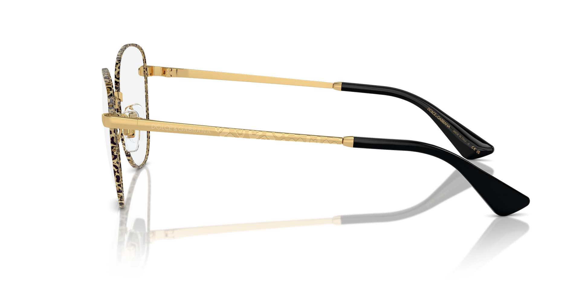 Dolce & Gabbana DG1355 1364 Gold/Leo Eyeglasses for Woman Dolce & Gabbana DG1355 1364 Gold/Leo Eyeglasses for Woman