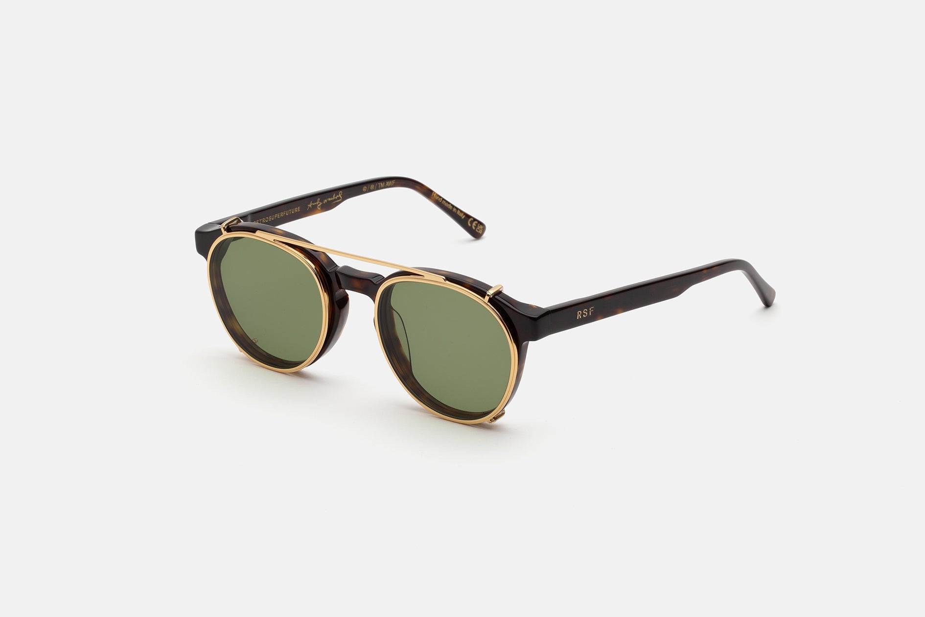 RetroSuperFuture Clip-on The Warhol Gold Green BDS