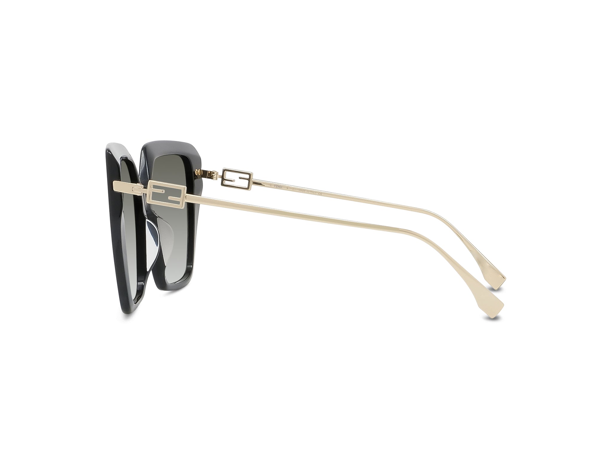 Baguette Black Geometric Sunglasses