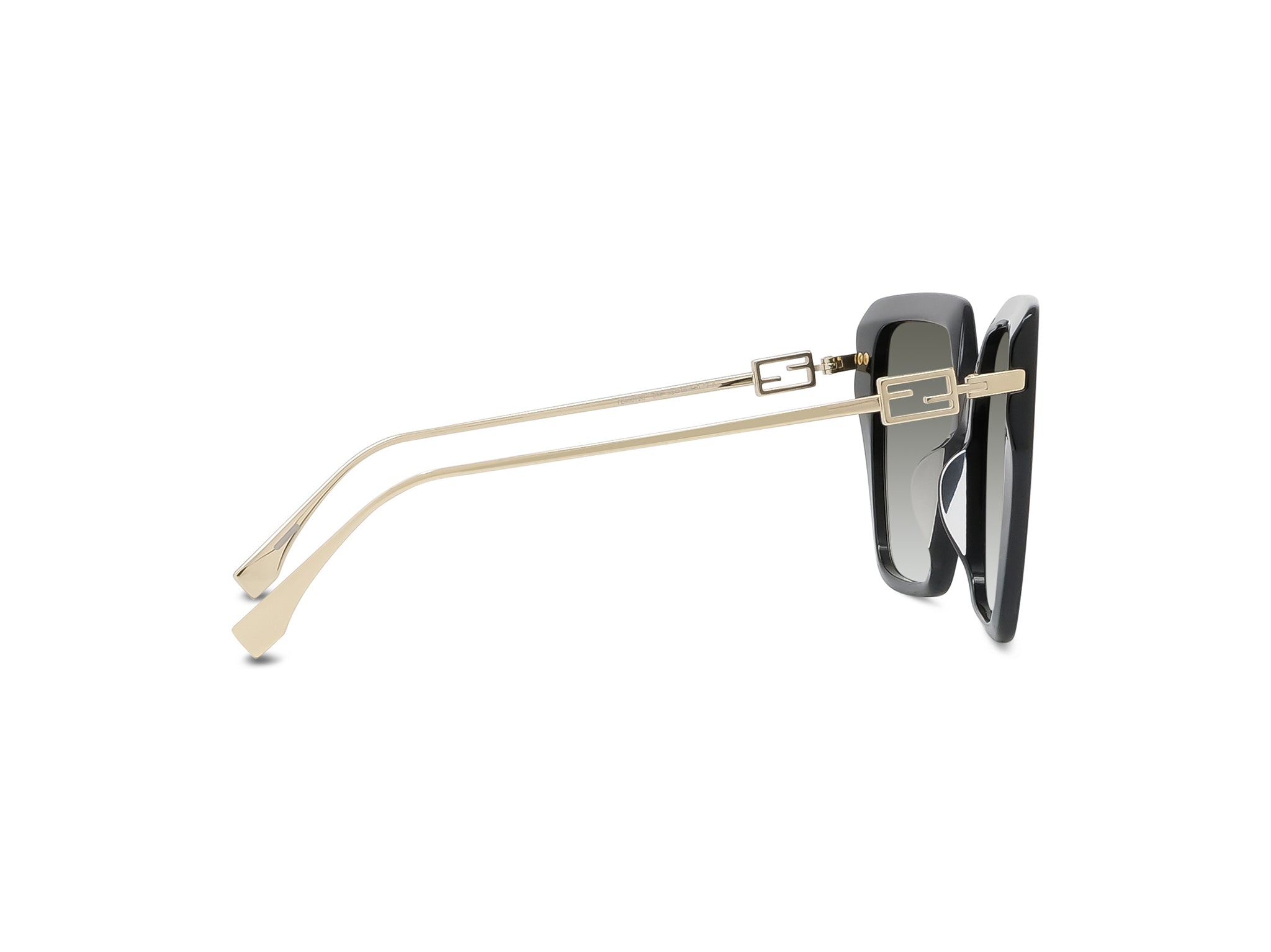 Baguette Black Geometric Sunglasses