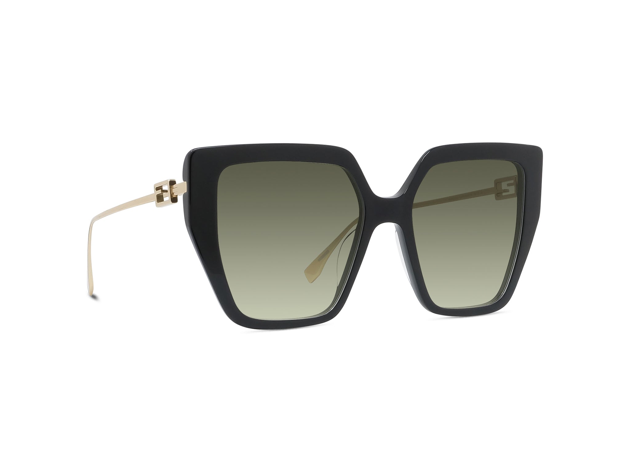 Baguette Black Geometric Sunglasses