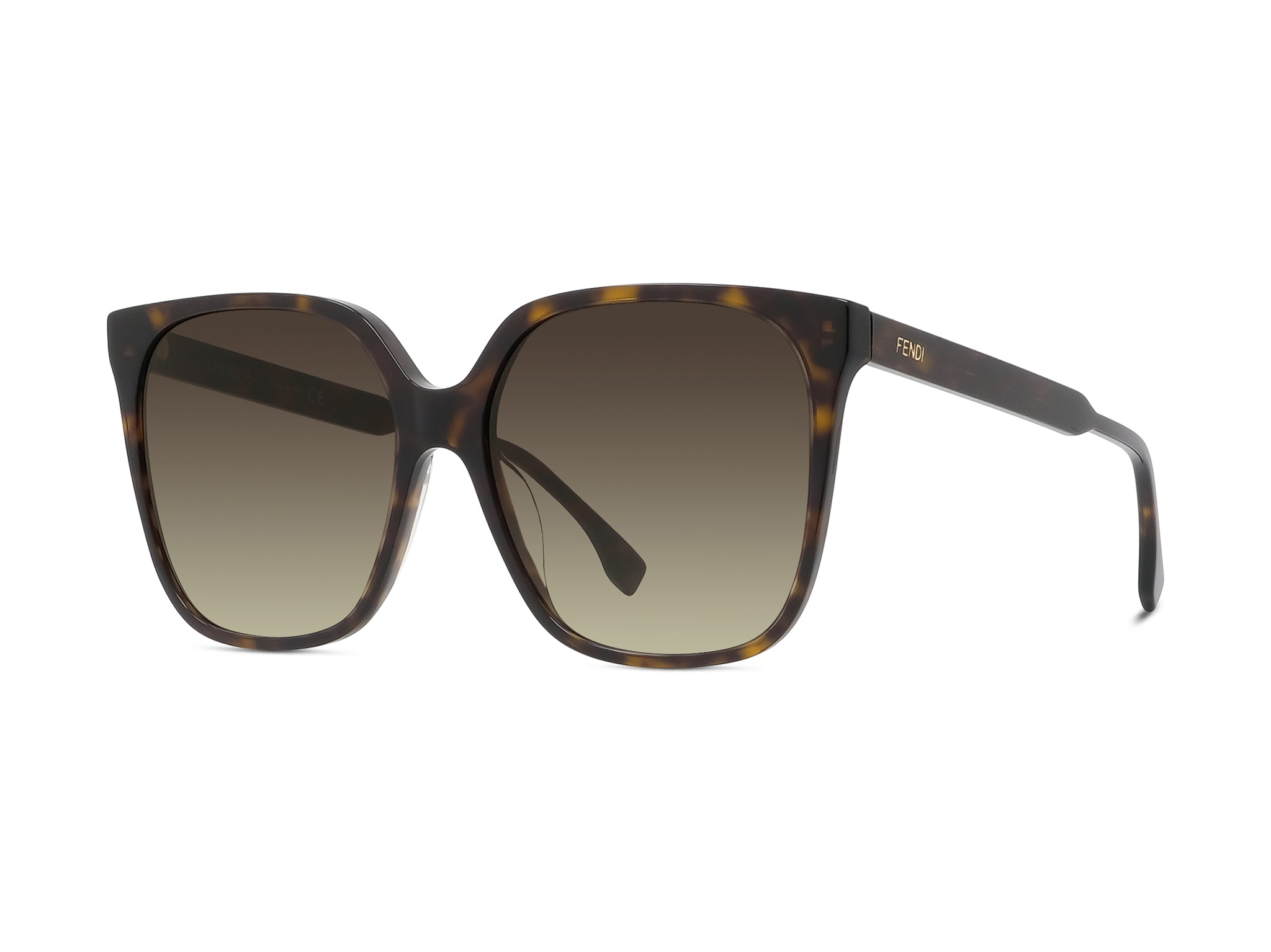 Fendi Fine Havana Geometric Sunglasses