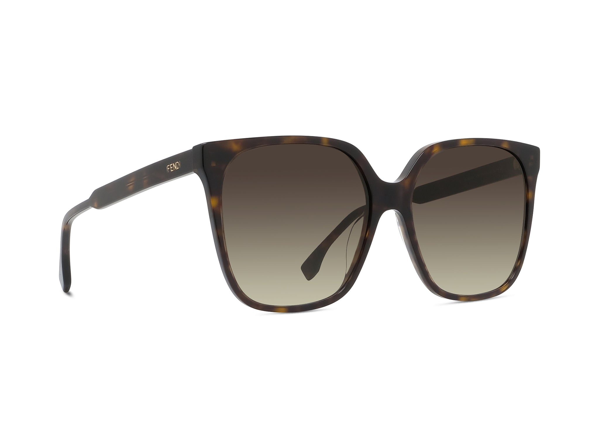 Fendi Fine Havana Geometric Sunglasses