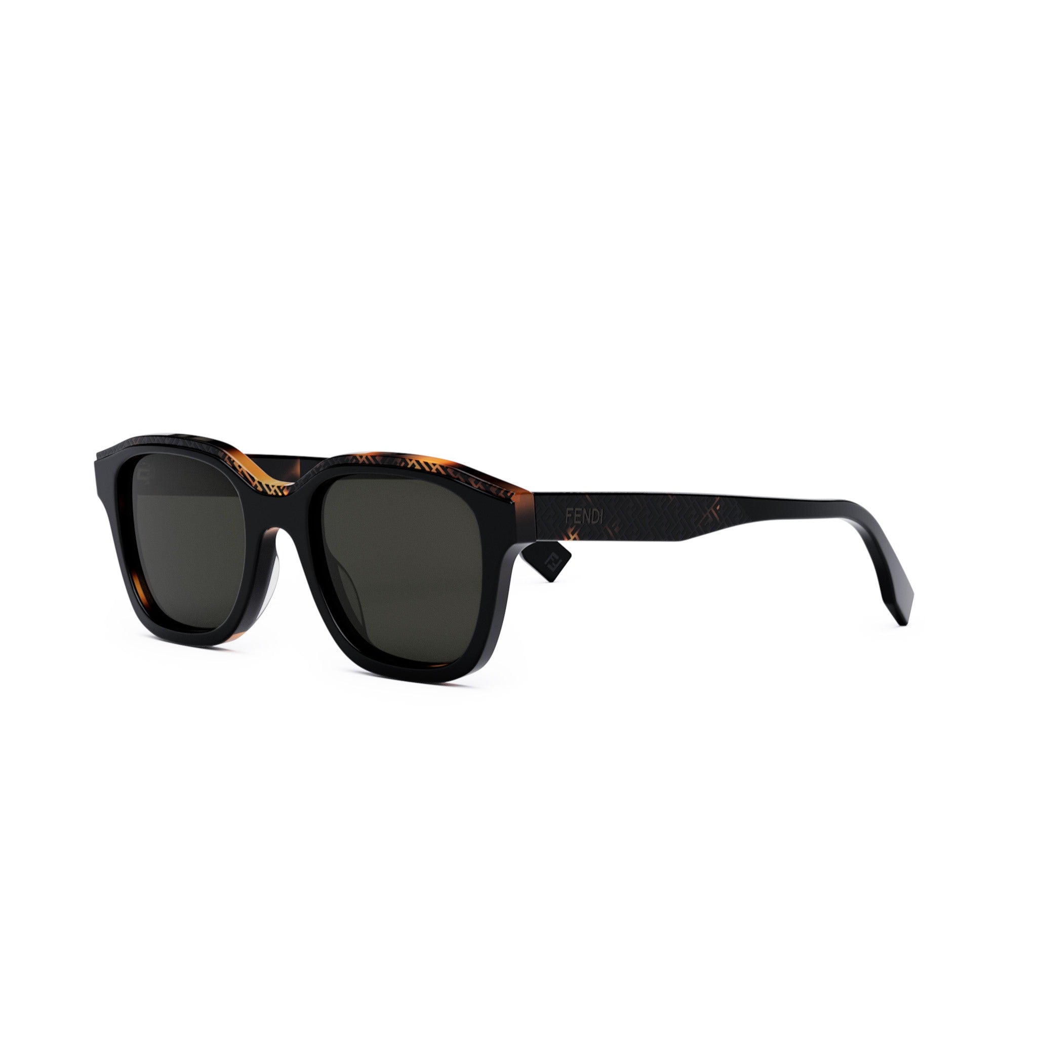 Fendi Bilayer Black Geometric Sunglasses