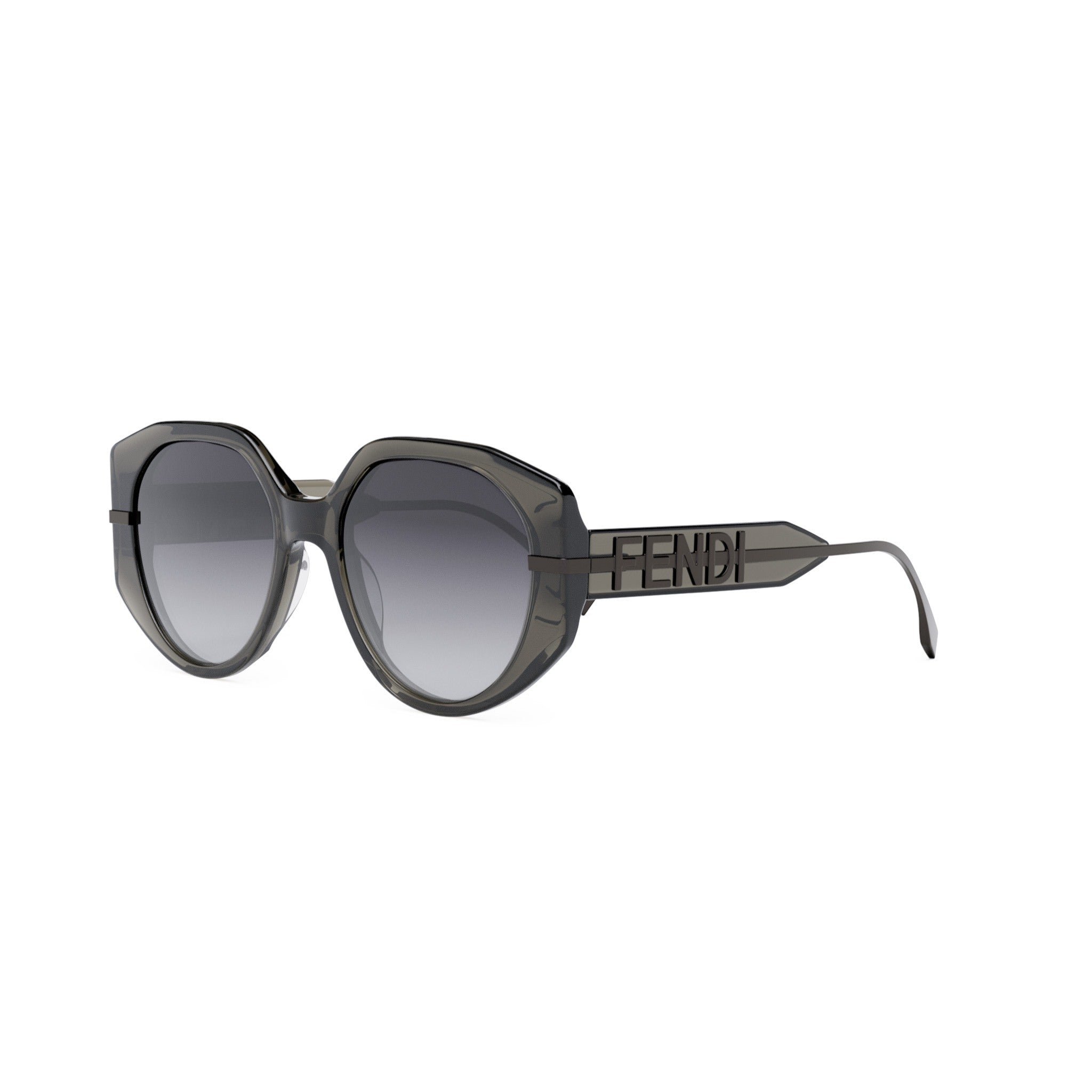 Fendigraphy Grey Oval Sunglasses