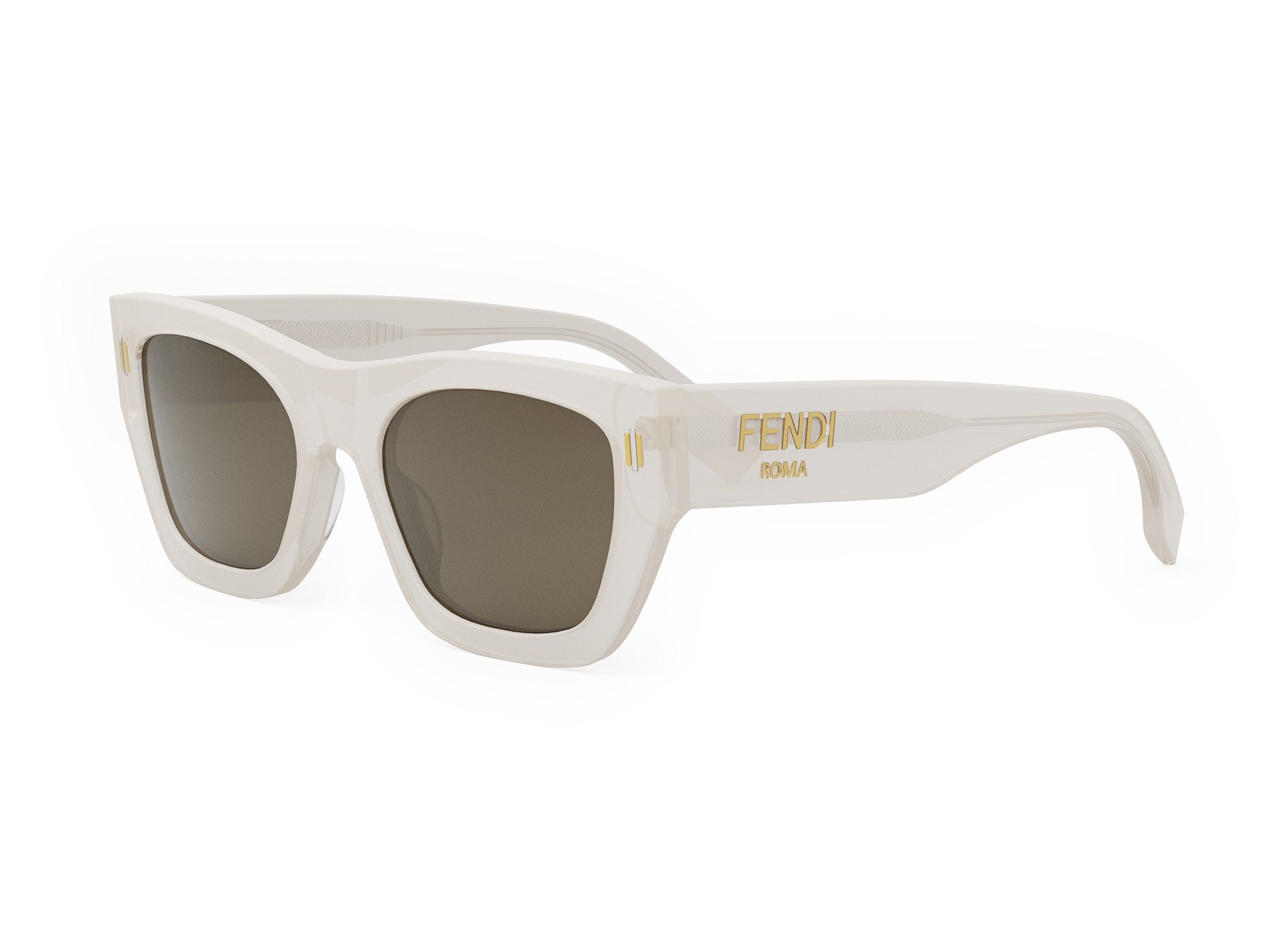 Fendi Roma White Rectangular Sunglasses