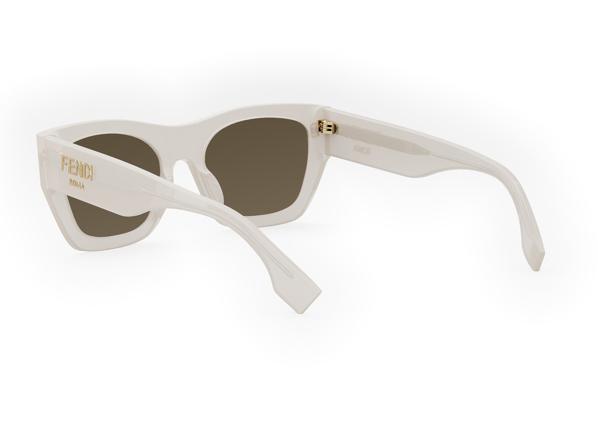 Fendi Roma White Rectangular Sunglasses