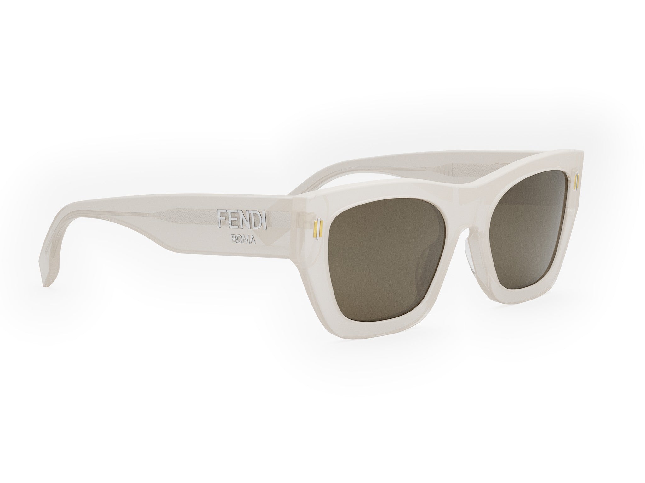 Fendi Roma White Rectangular Sunglasses