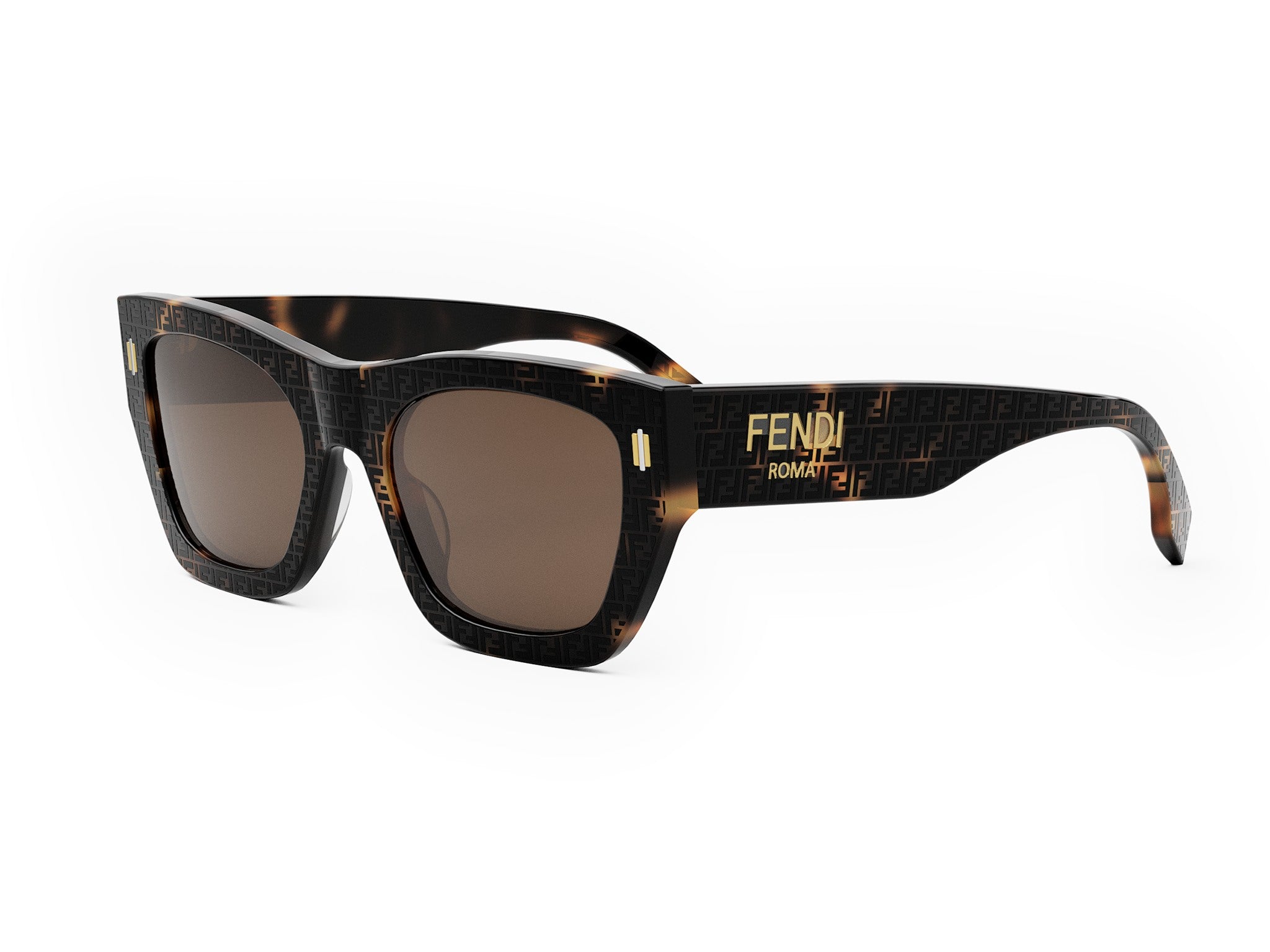 Fendi Roma Havana Rectangular Sunglasses