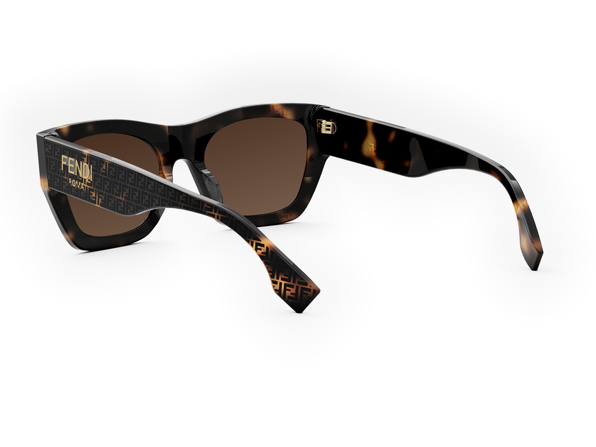 Fendi Roma Havana Rectangular Sunglasses
