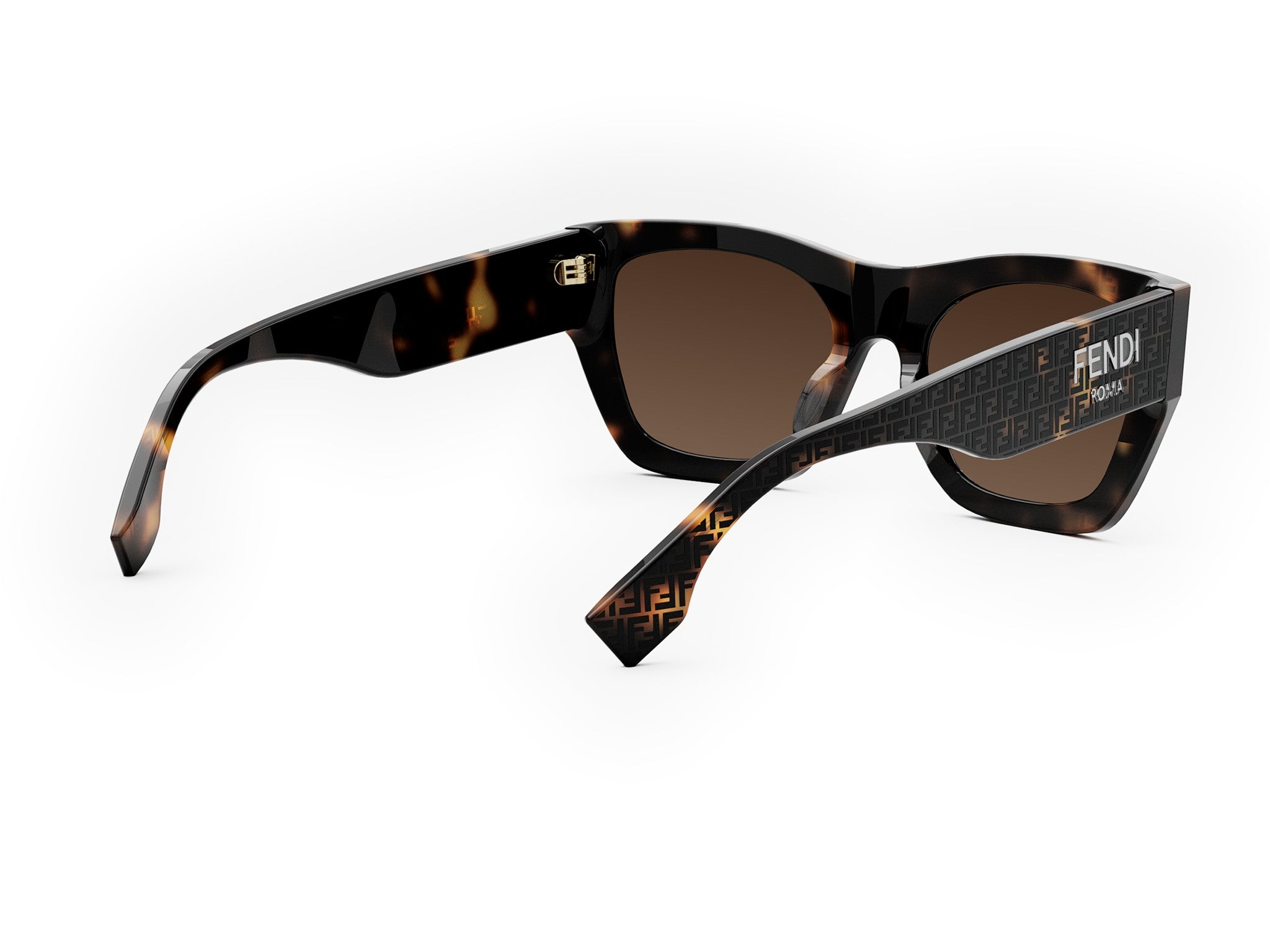 Fendi Roma Havana Rectangular Sunglasses