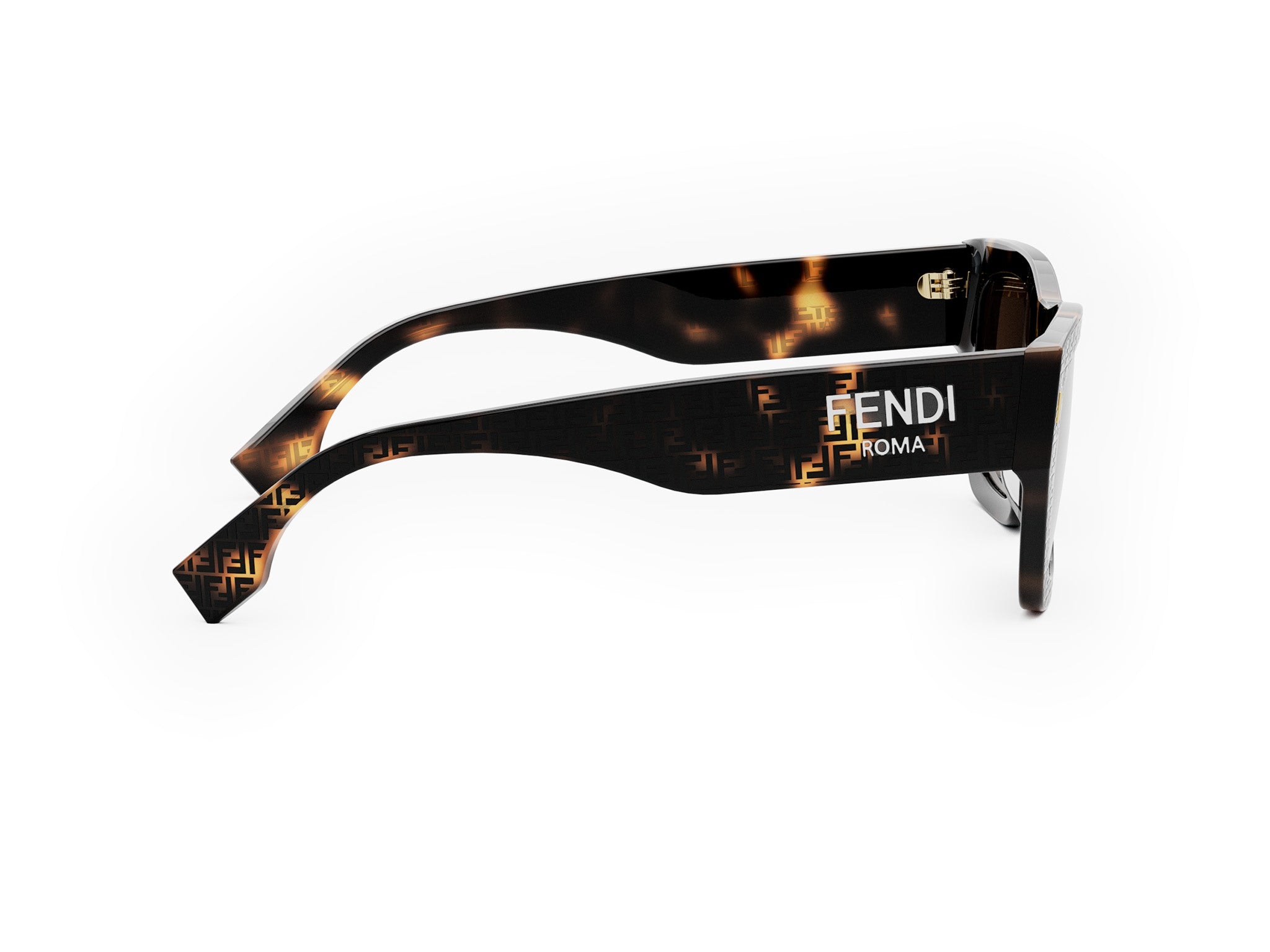 Fendi Roma Havana Rectangular Sunglasses