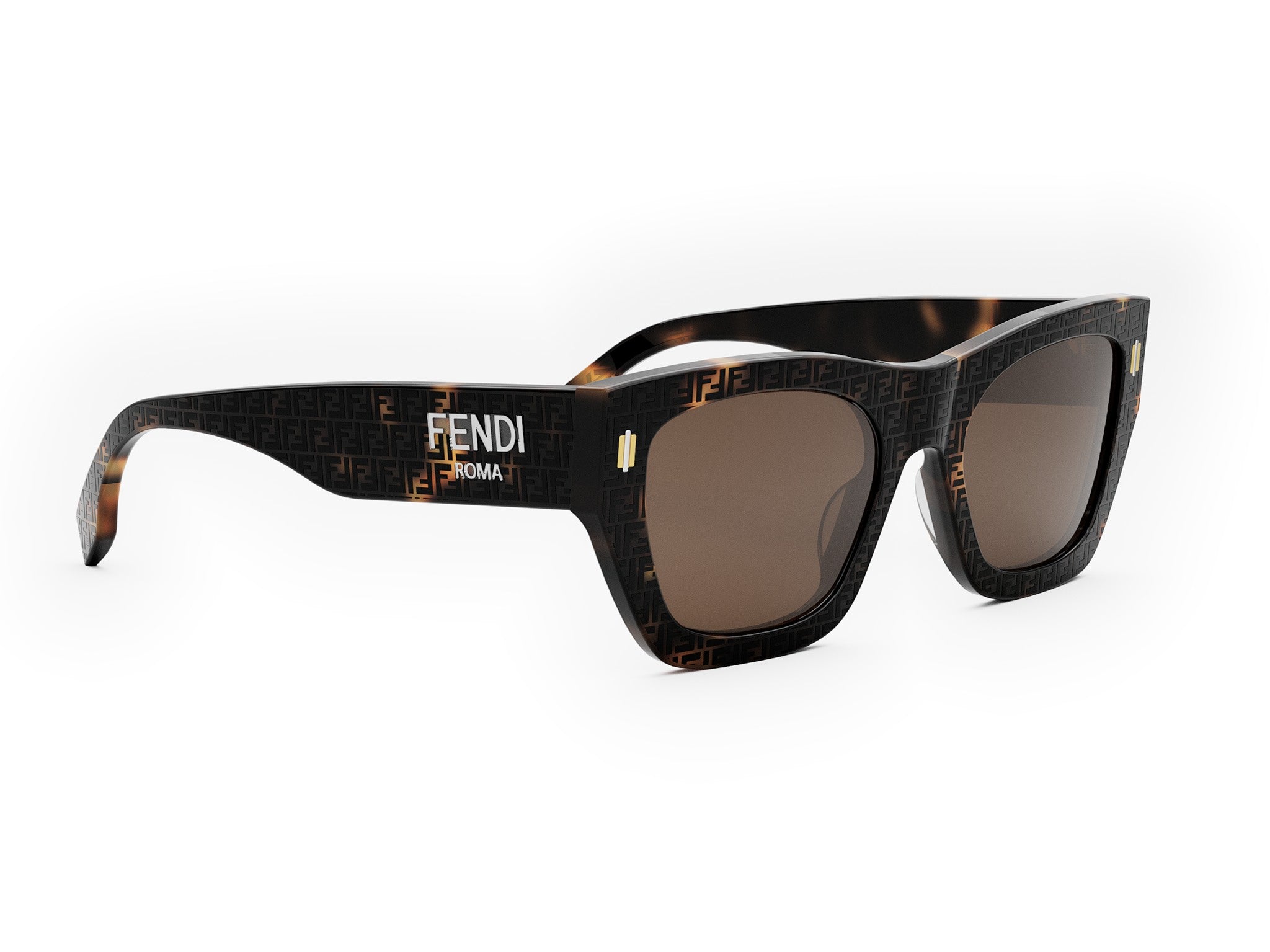 Fendi Roma Havana Rectangular Sunglasses