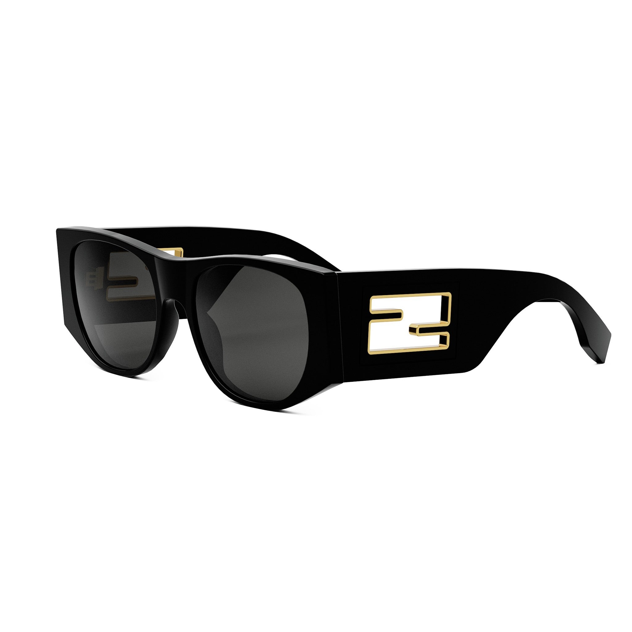 Baguette Black Oval Sunglasses
