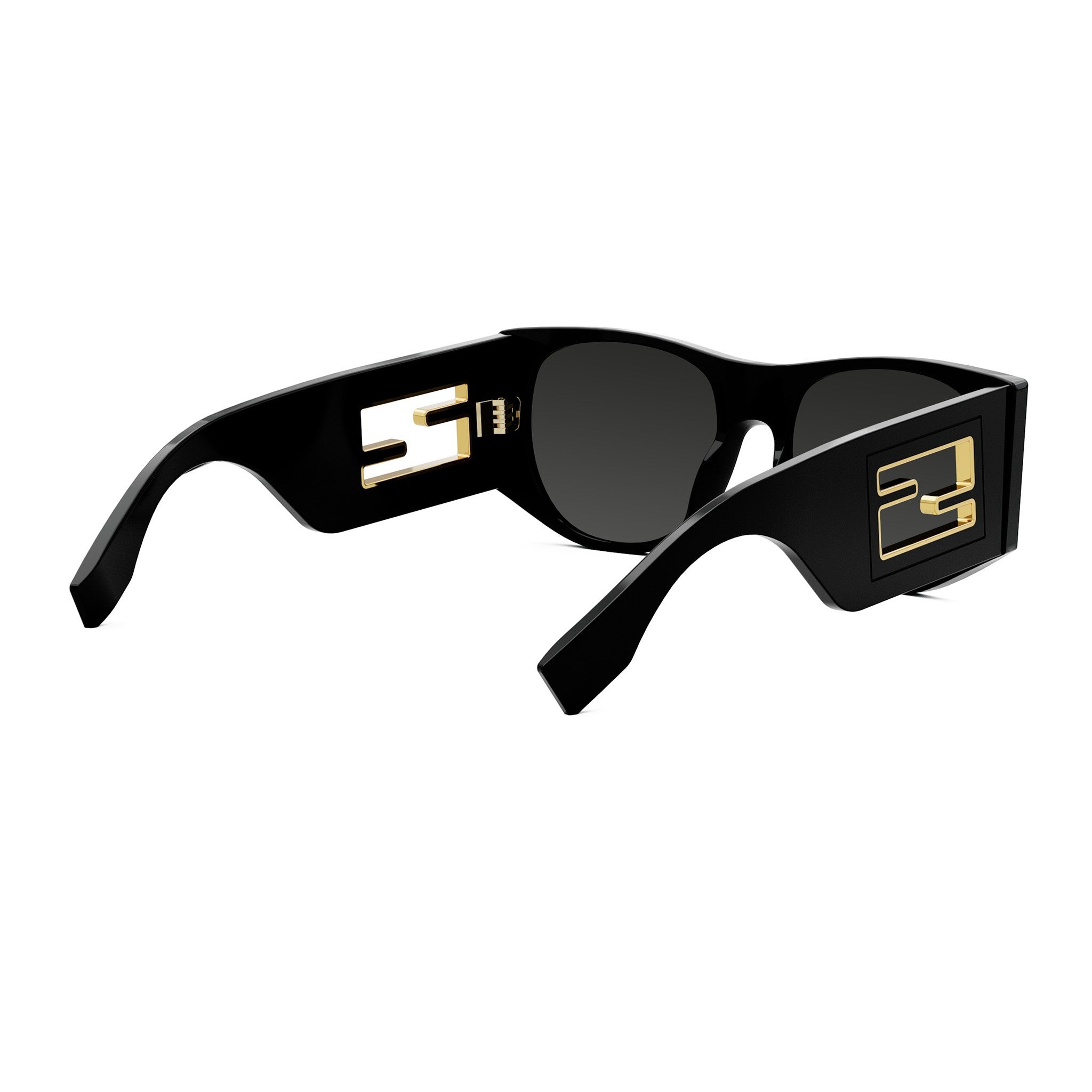 Baguette Black Oval Sunglasses