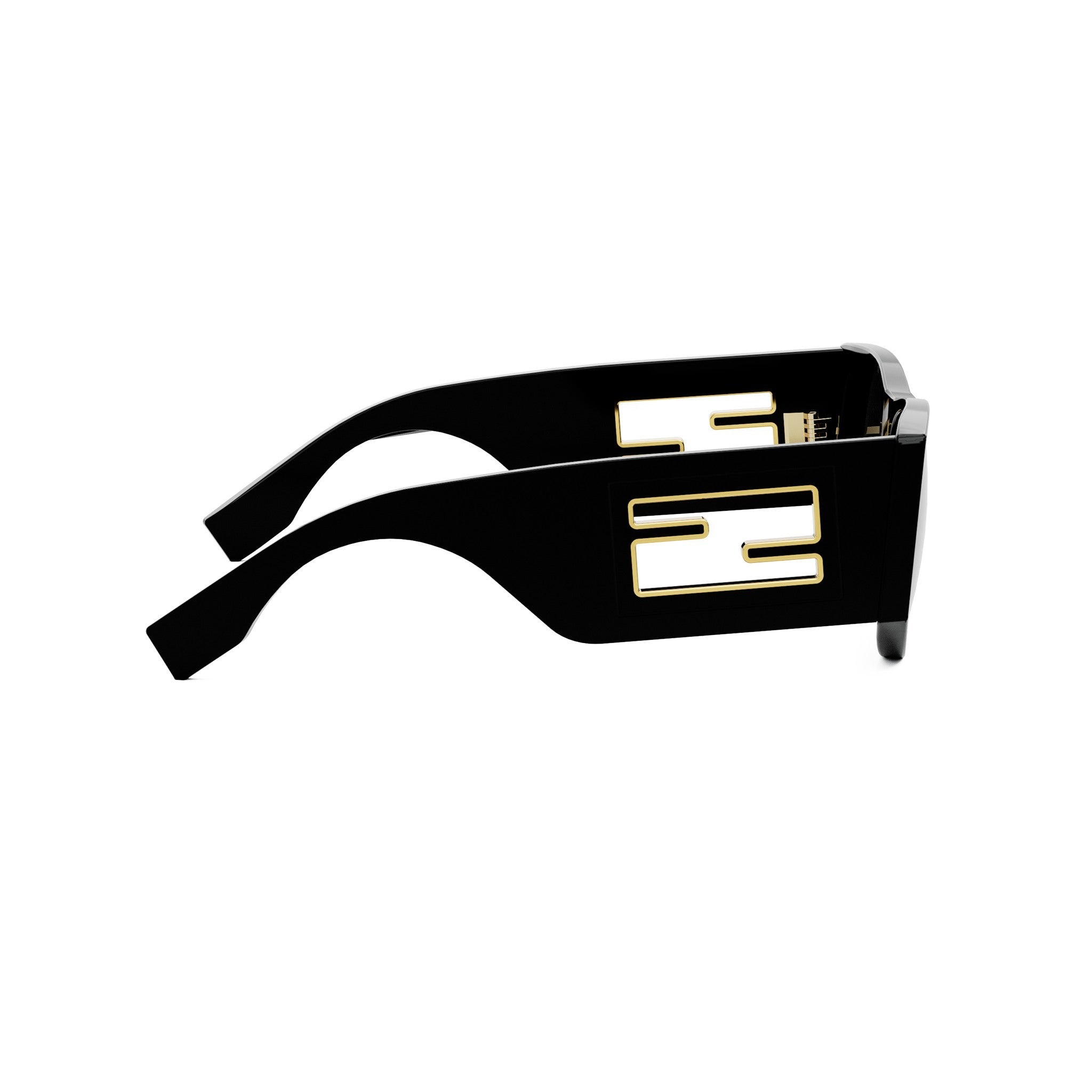 Baguette Black Oval Sunglasses