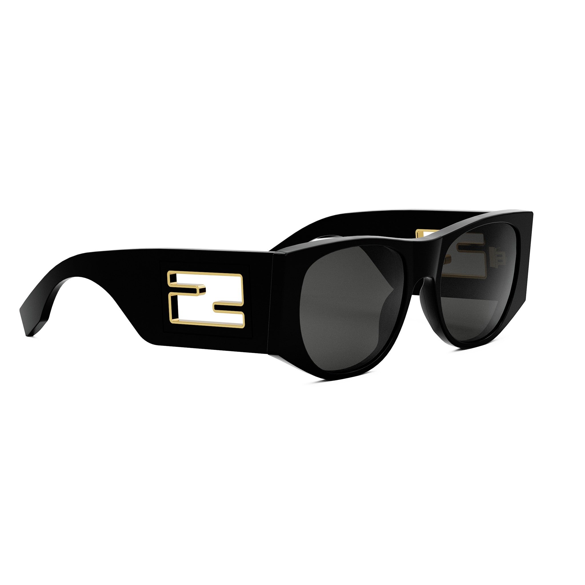 Baguette Black Oval Sunglasses