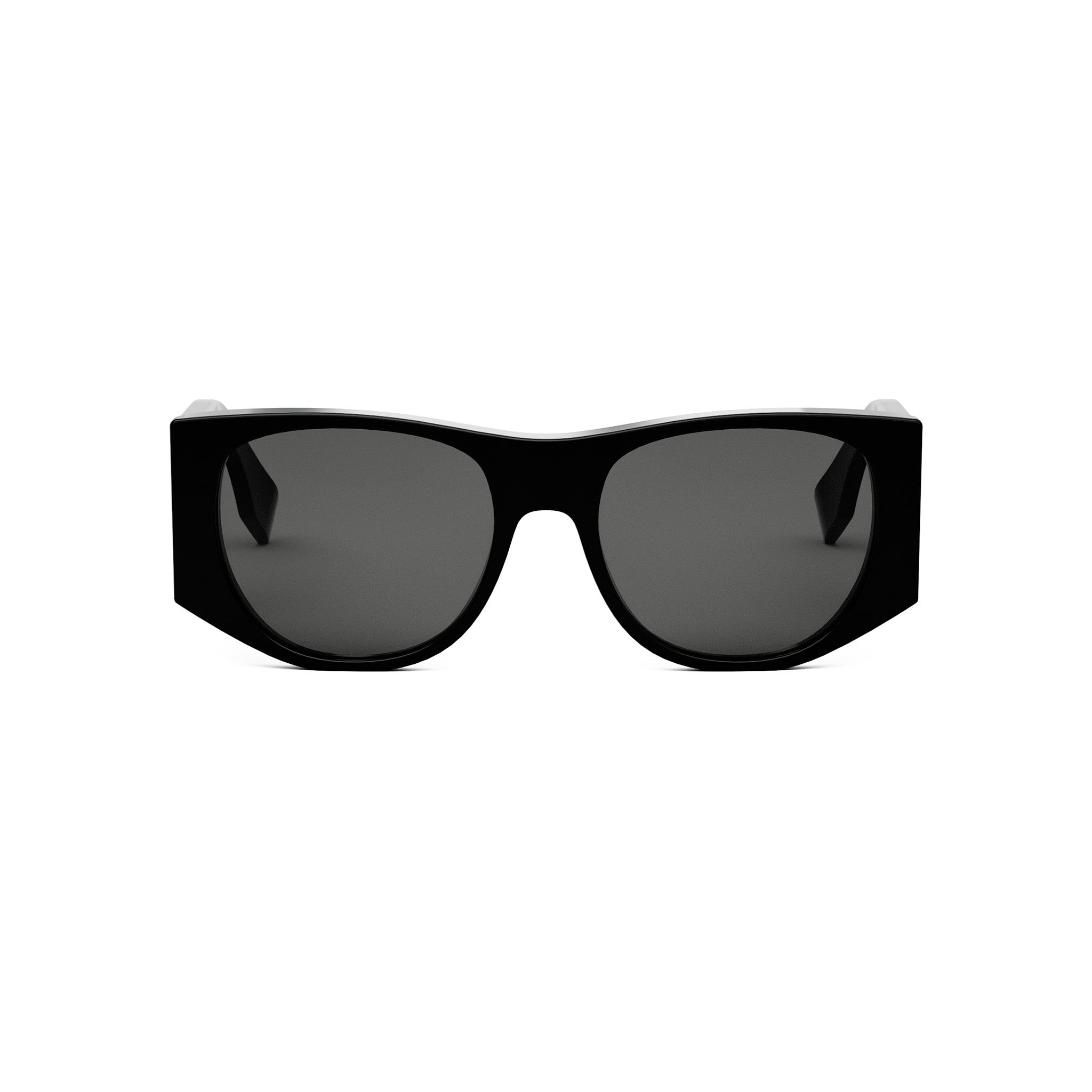 Baguette Black Oval Sunglasses