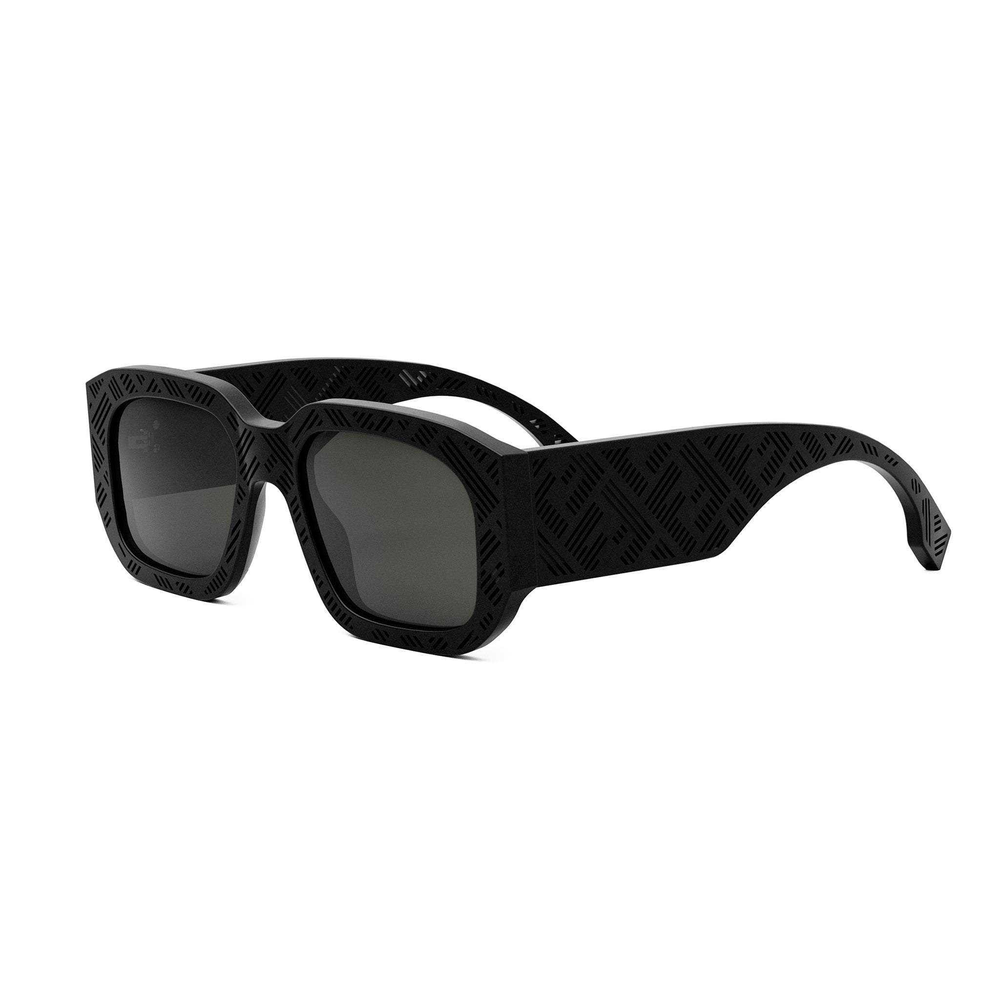 Fendi Shadow Black Rectangular Sunglasses