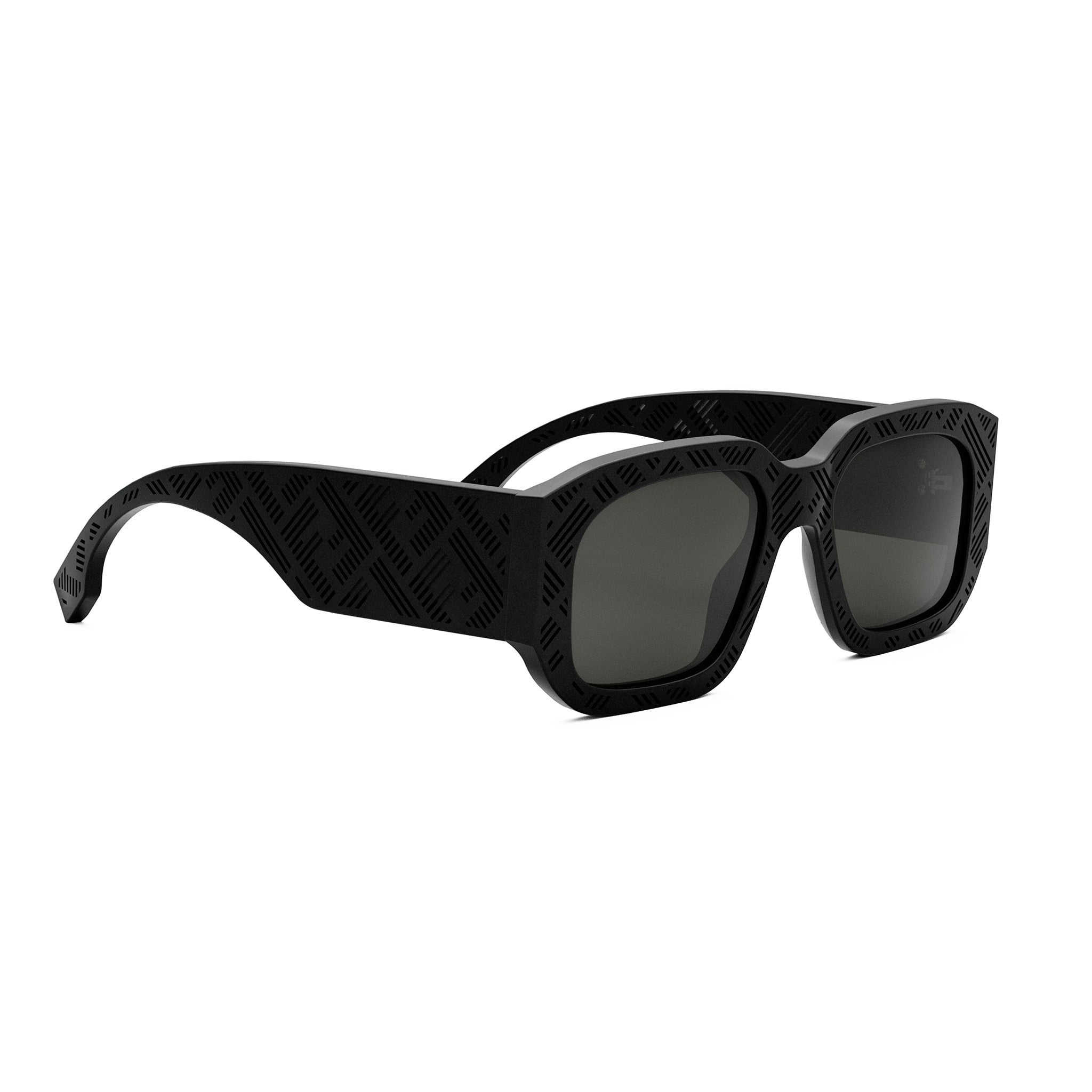 Fendi Shadow Black Rectangular Sunglasses