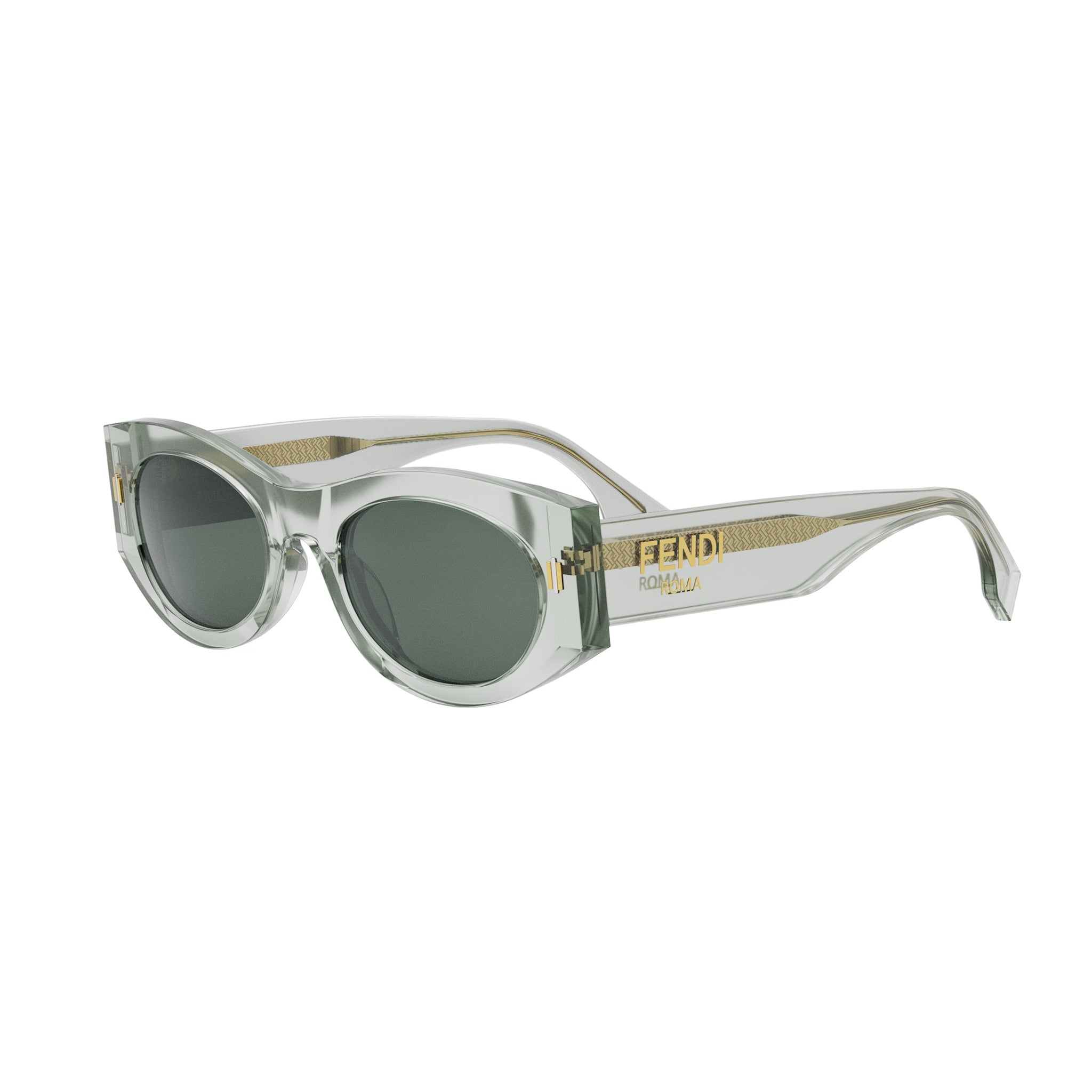 Fendi Roma Green Oval Sunglasses