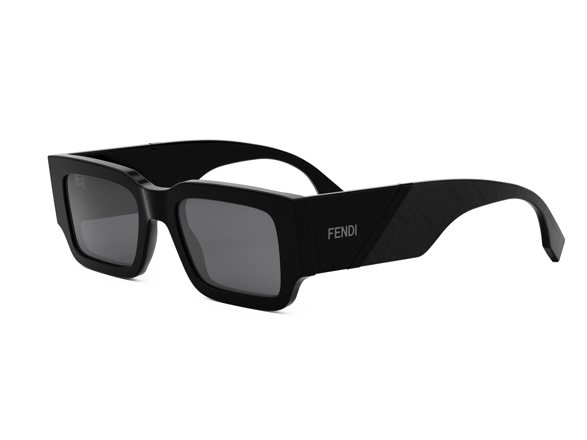 Fendi Diagonal Black Rectangular Sunglasses