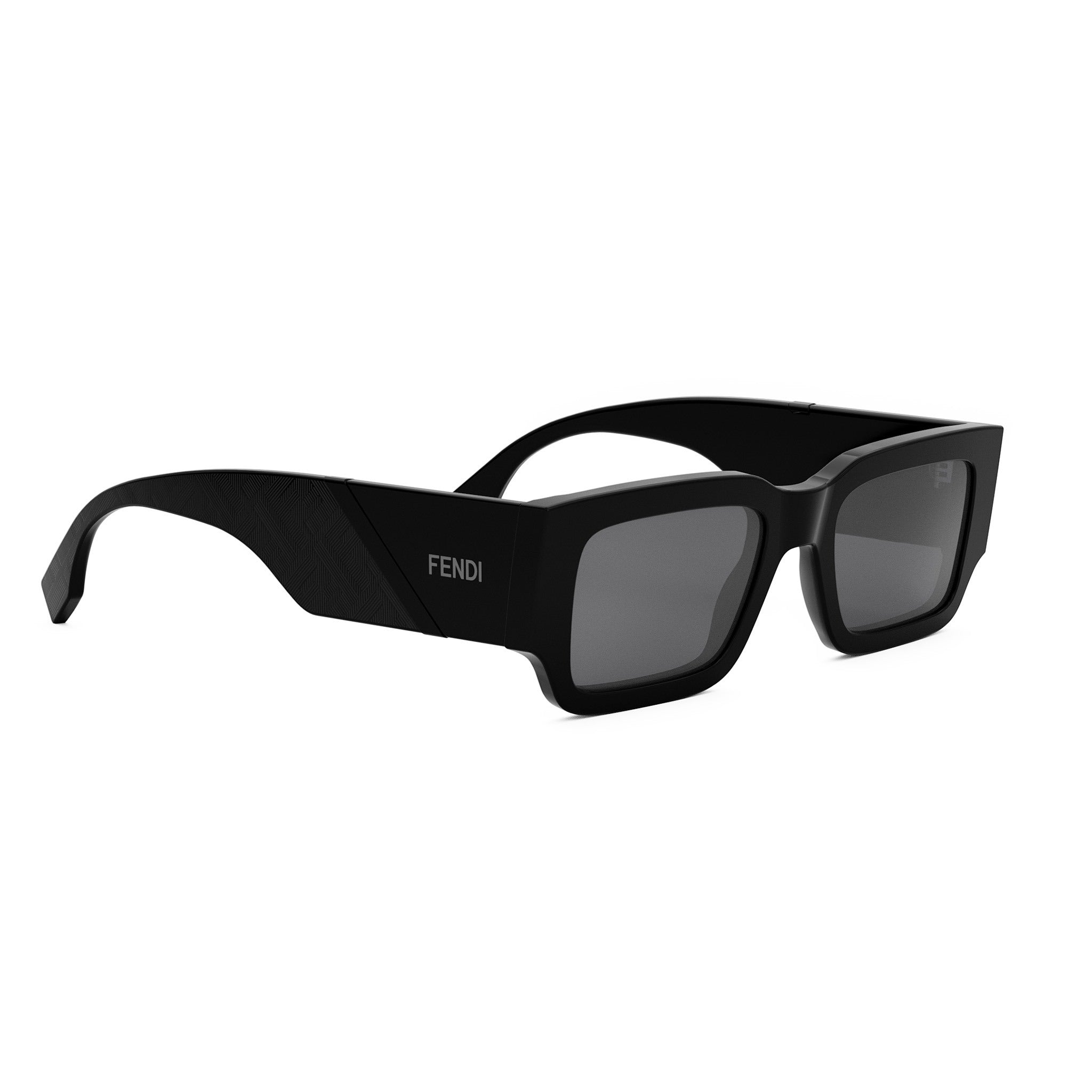 Fendi Diagonal Black Rectangular Sunglasses