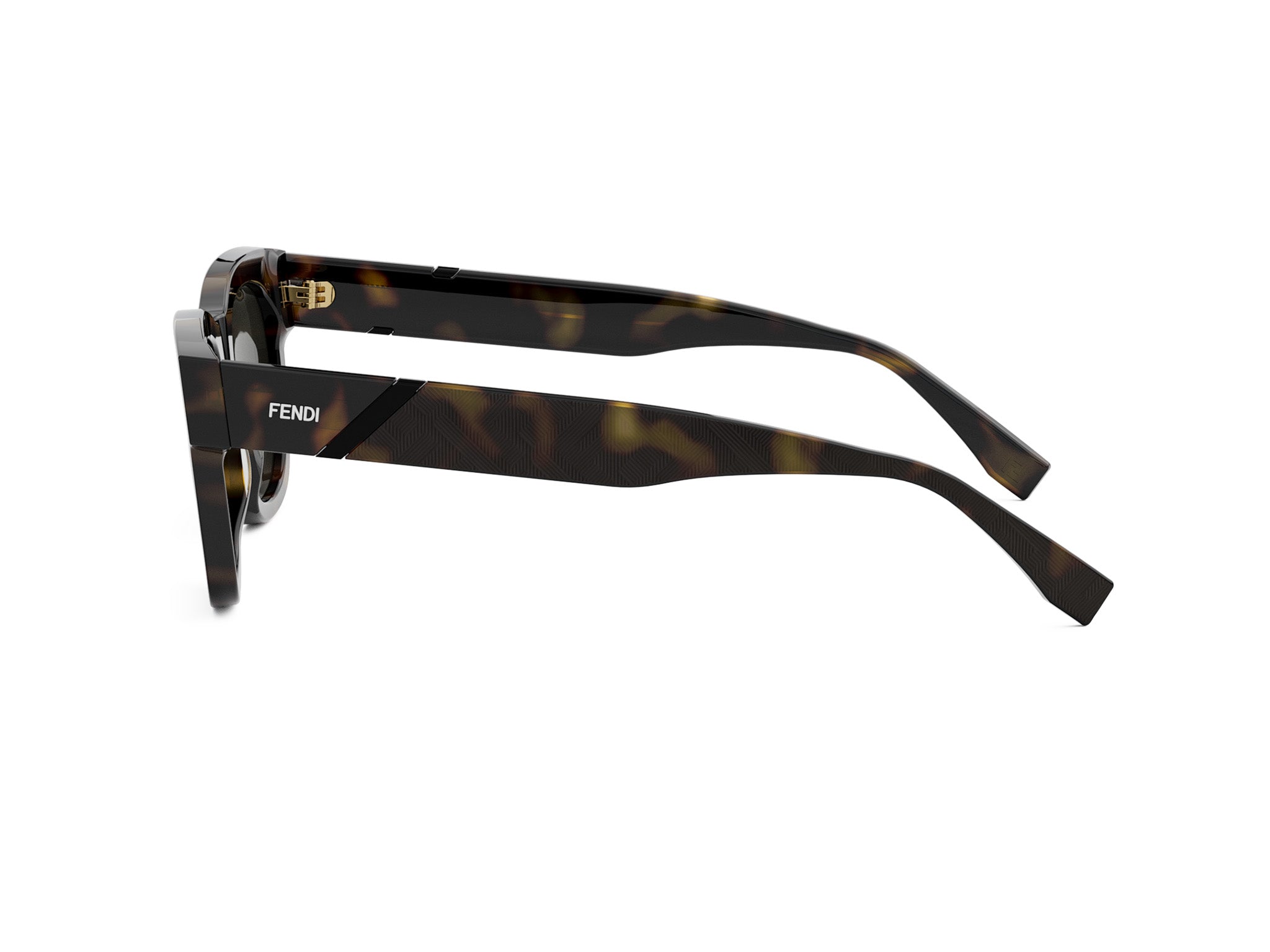 Fendi Diagonal Havana Square Sunglasses