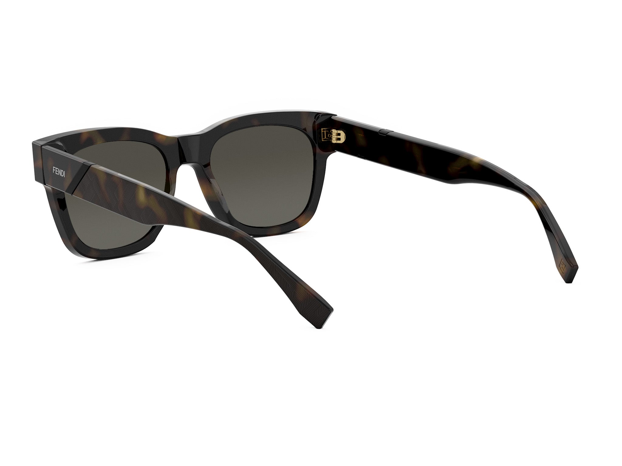 Fendi Diagonal Havana Square Sunglasses