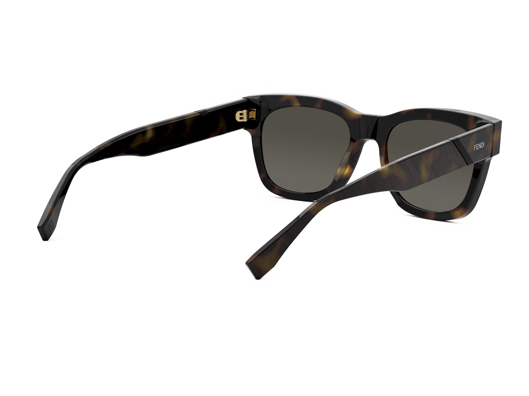 Fendi Diagonal Havana Square Sunglasses