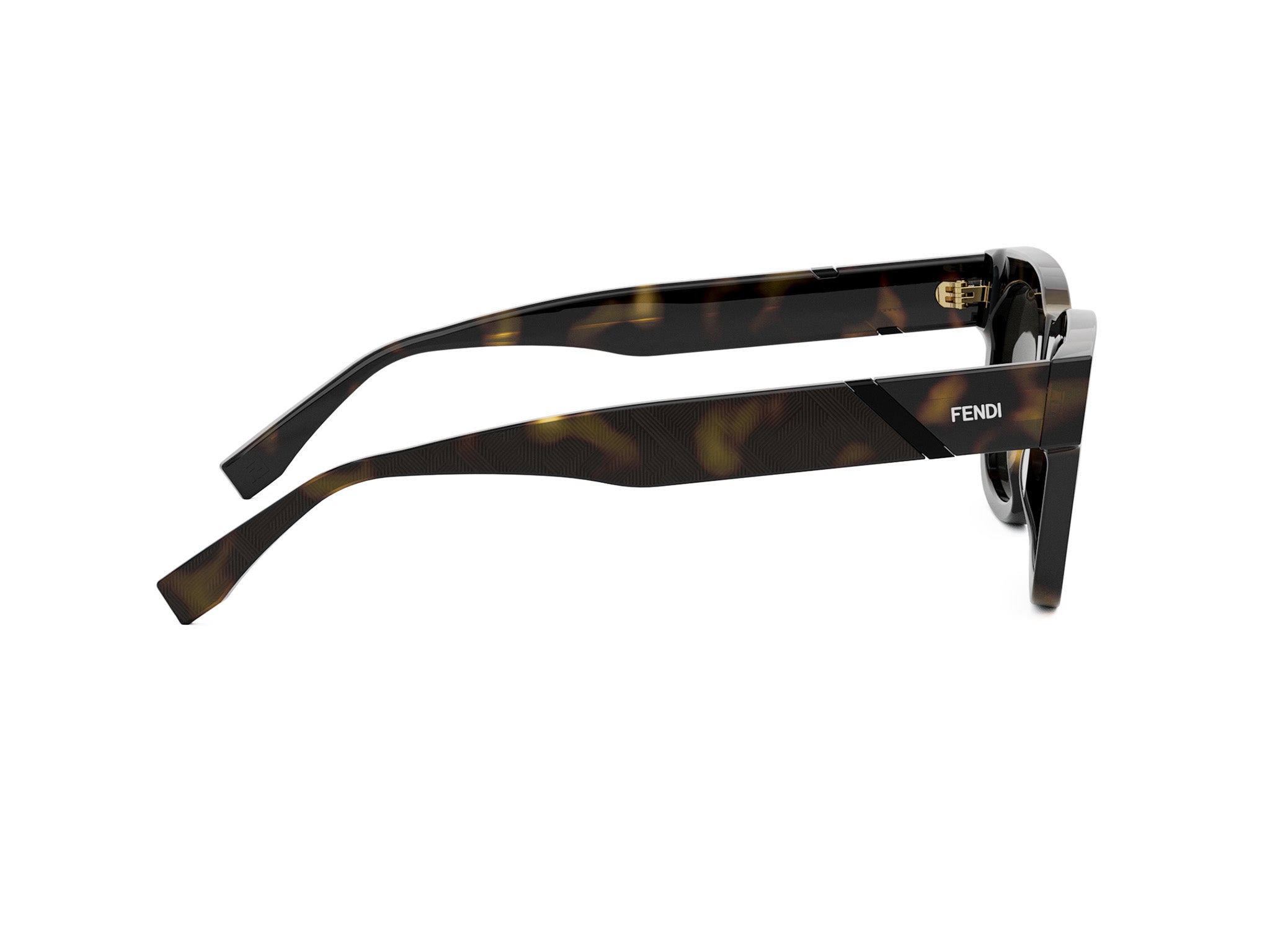 Fendi Diagonal Havana Square Sunglasses