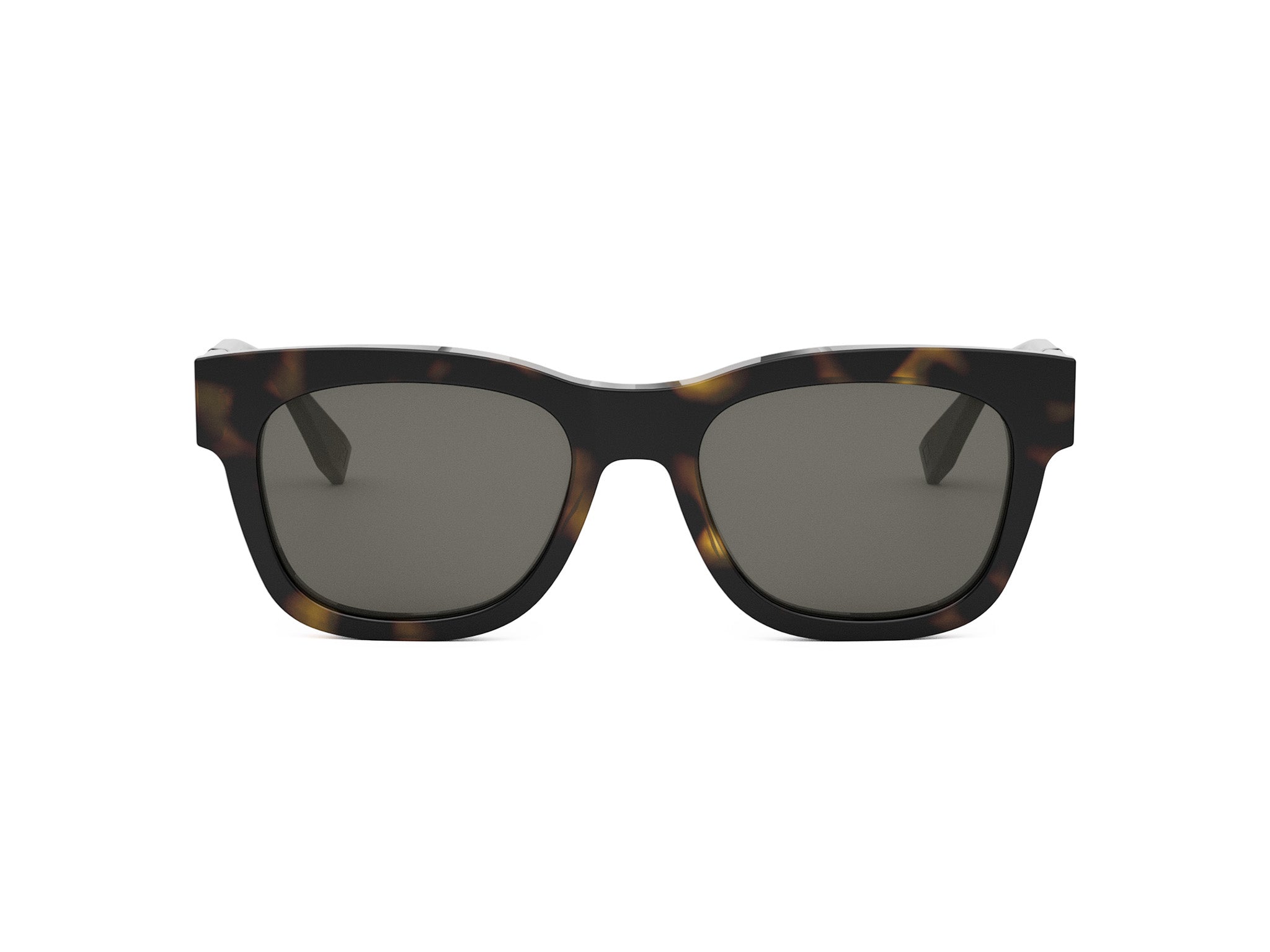 Fendi Diagonal Havana Square Sunglasses