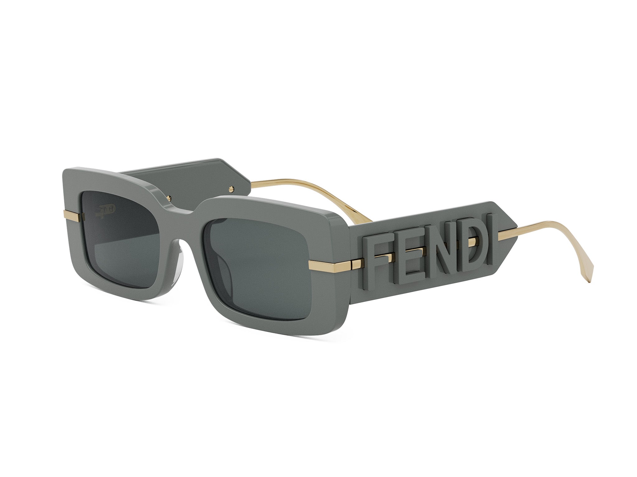 Fendigraphy Grey Rectangular Sunglasses